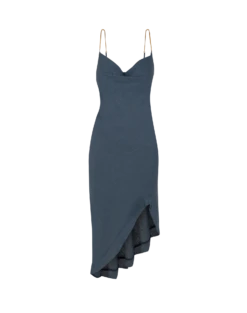 Surya Detail Long Dress - Blue Grey -FemmeFab Shop blue grey surya dress flat 1