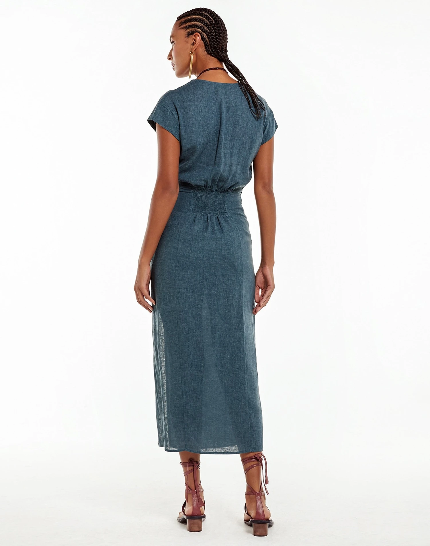 Suzana Midi Dress - Blue Grey 4 Suzana Midi Dress - Blue Grey - Image 2