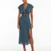 Suzana Midi Dress - Blue Grey 2 Suzana Midi Dress - Blue Grey -FemmeFab Shop blue grey suzana dress 1