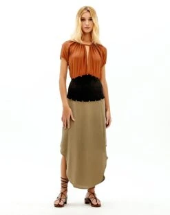 Flavia Midi Dress - Camel -FemmeFab Shop camel flavia dress 2
