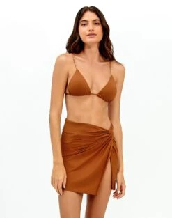 Karen Mini Pareo Skirt - Camel