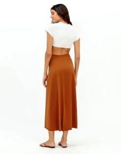 Loop Midi Cover Up - Camel 9 Loop Midi Cover Up - Camel -FemmeFab Shop camel loop coverup back