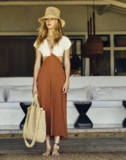 Loop Midi Cover Up - Camel 11 Loop Midi Cover Up - Camel -FemmeFab Shop camel loop coverup lifestyle 2