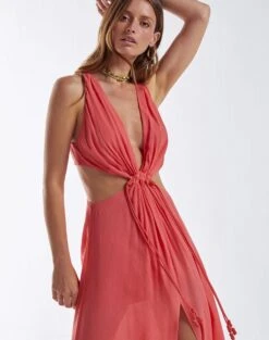 Nayara Detail Long Dress (final Sale) - Chilli 11 Nayara Detail Long Dress (final Sale) - Chilli -FemmeFab Shop chilli nayara dress 2