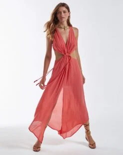 Nayara Detail Long Dress (final Sale) - Chilli 13 Nayara Detail Long Dress (final Sale) - Chilli -FemmeFab Shop chilli nayara dress 3