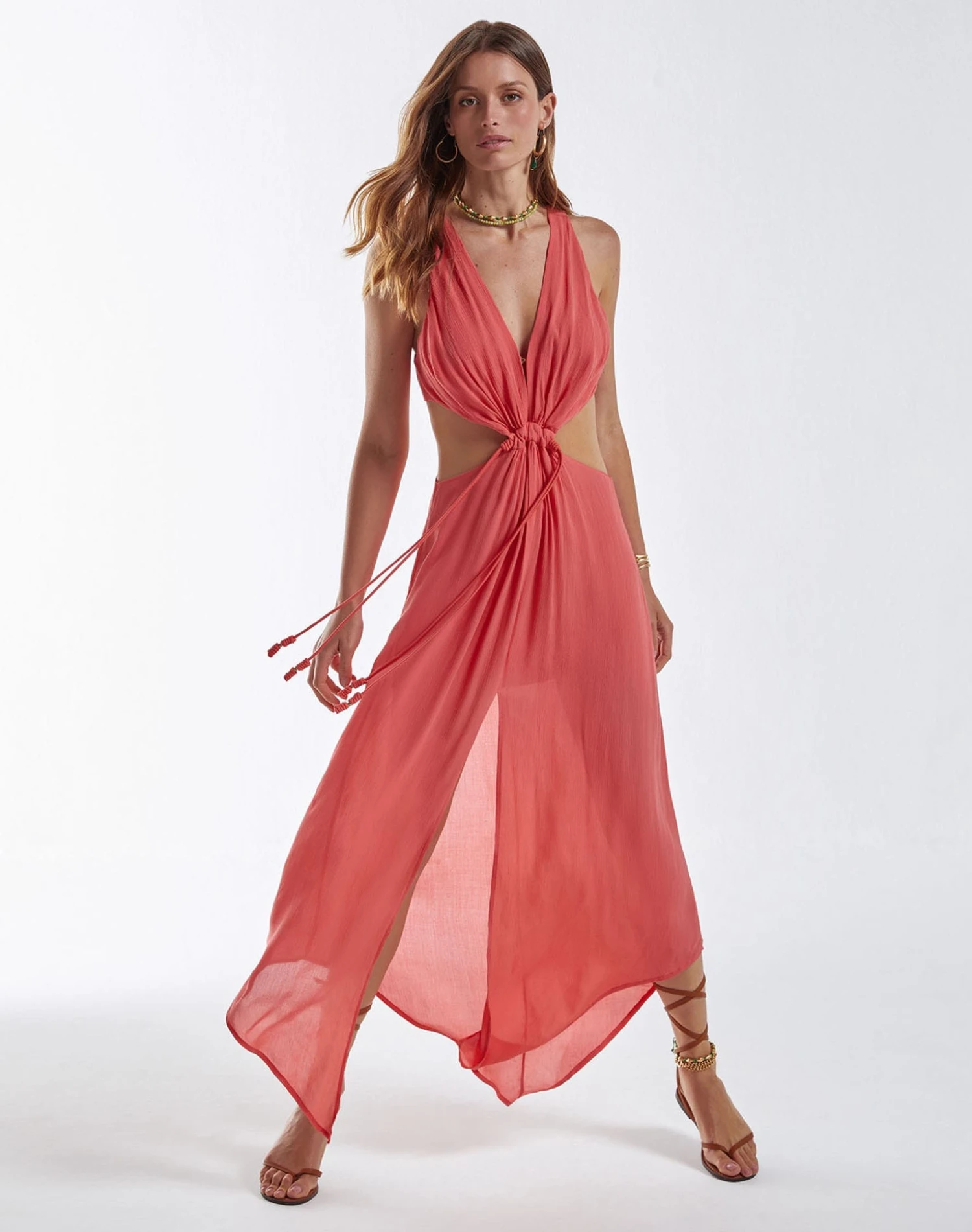 Nayara Detail Long Dress (final Sale) - Chilli 8 Nayara Detail Long Dress (final Sale) - Chilli - Image 6