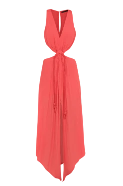 Nayara Detail Long Dress (final Sale) - Chilli 12 Nayara Detail Long Dress (final Sale) - Chilli -FemmeFab Shop chilli nayara dress flat