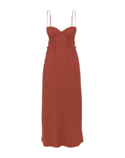Iris Long Dress (final Sale) - Ginger -FemmeFab Shop ginger iris dress flat