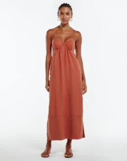 Iris Long Dress (final Sale) - Ginger -FemmeFab Shop ginger iris dress 1 c5a3c558 f7b3 4c83 8323 e92cf6455f0c