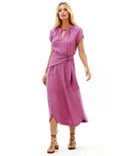 Claire Detail Midi Dress - Lotus