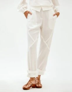 Mia Pants - White -FemmeFab Shop mia pants2