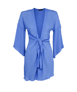 Perola Knot Short Cover Up - Lime 15 Perola Knot Short Cover Up - Lime -FemmeFab Shop periwinkle perola knot coverup flat 1