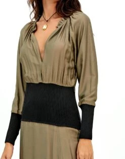 Leona Long Dress - Pistachio -FemmeFab Shop pistachio leona dress 2