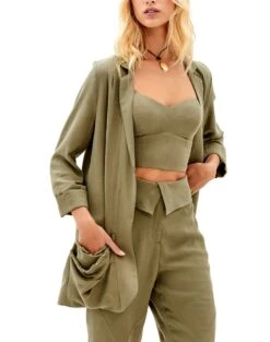 Roberta Blazer - Pistachio -FemmeFab Shop pistachio roberta blazer adele top mia pants 2