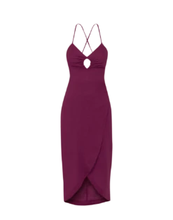 Cintia Midi Dress (final Sale) - Plum 10 Cintia Midi Dress (final Sale) - Plum -FemmeFab Shop plum cintia dress flat