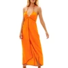 Melanie Detail Midi Dress - Tangerine -FemmeFab Shop tangarine melanie dress
