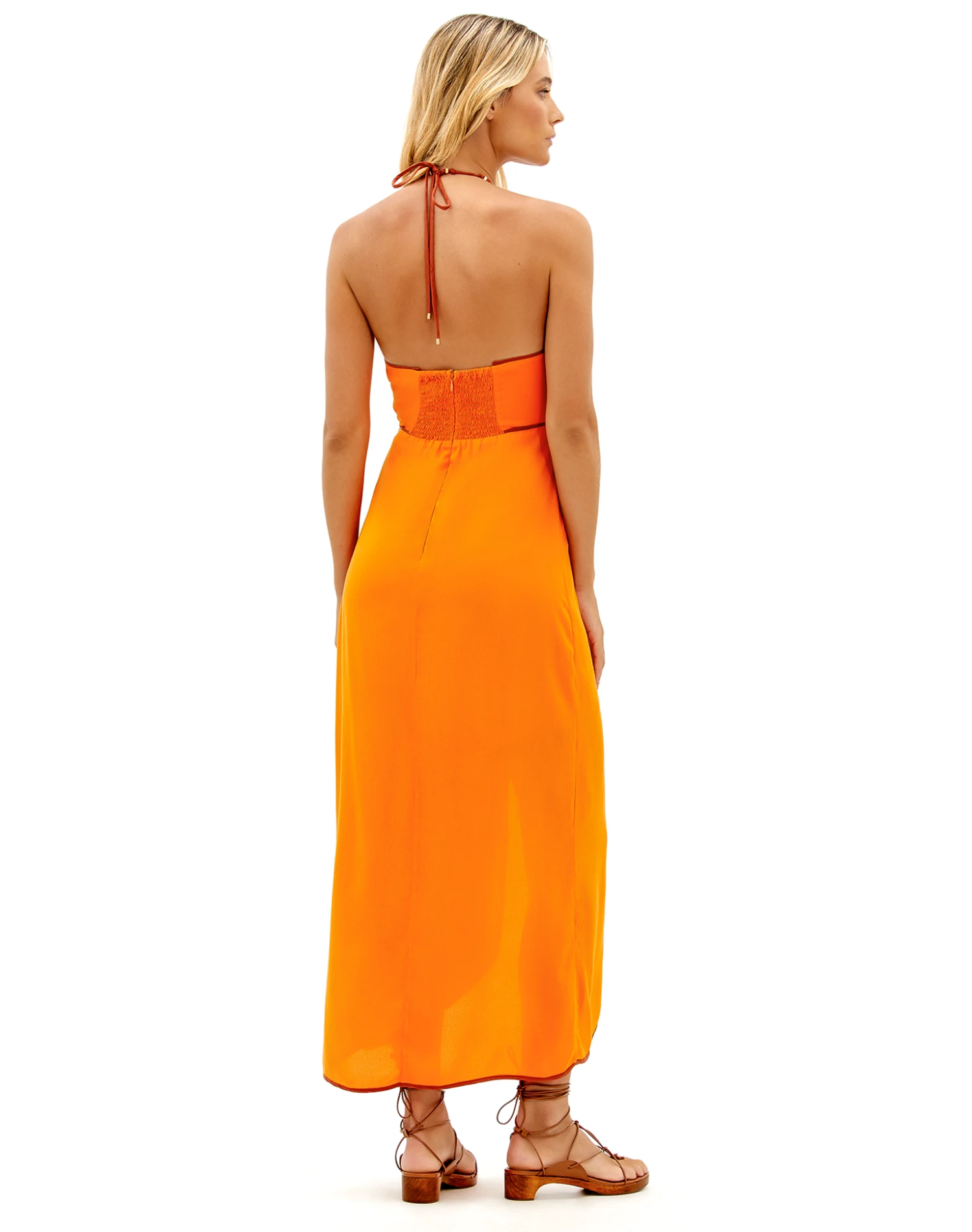 Melanie Detail Midi Dress - Tangerine 5 Melanie Detail Midi Dress - Tangerine - Image 3