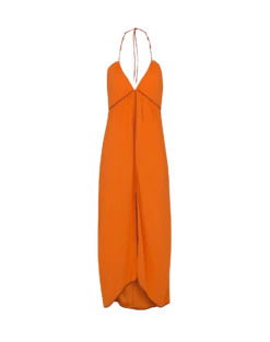 Melanie Detail Midi Dress - Tangerine 12 Melanie Detail Midi Dress - Tangerine -FemmeFab Shop tangarine melanie dress flat