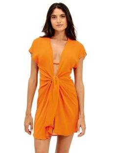 Sasha Short Cover Up - Tangerine 13 Sasha Short Cover Up - Tangerine -FemmeFab Shop tangarine sasha coverup