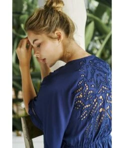 Embroidery Kimono - Indigo -FemmeFab Shop vix coverup indigo embroidery kimono 14801722245191