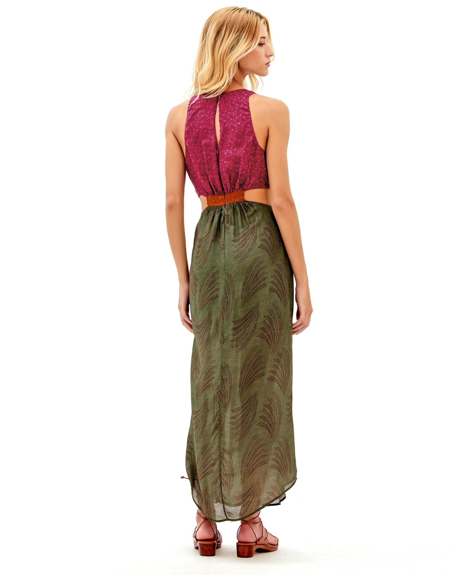 Nayara Detail Long Dress - Volpi Green 5 Nayara Detail Long Dress - Volpi Green - Image 3