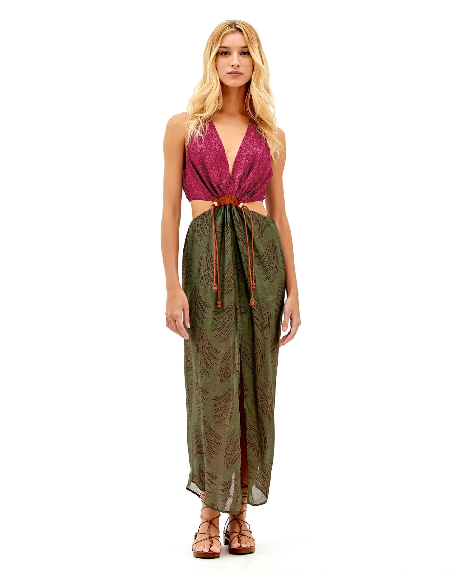Nayara Detail Long Dress - Volpi Green 6 Nayara Detail Long Dress - Volpi Green - Image 4