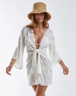 Perola Knot Short Cover Up - Off White
