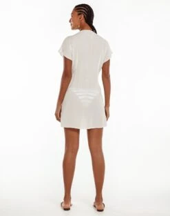 Sasha Short Cover Up - Off White 10 Sasha Short Cover Up - Off White -FemmeFab Shop white sasha coverup back