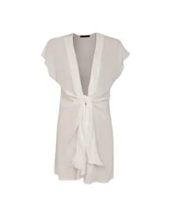 Sasha Short Cover Up - Off White 12 Sasha Short Cover Up - Off White -FemmeFab Shop white sasha coverup flat