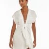 Sasha Short Cover Up - Off White -FemmeFab Shop white sasha coverup 1